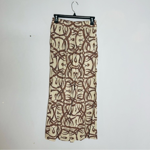 Richard Allen x H&M Pattern Long Line Elastic Waist Flowy Crop Pants Size 4 - Picture 4 of 6